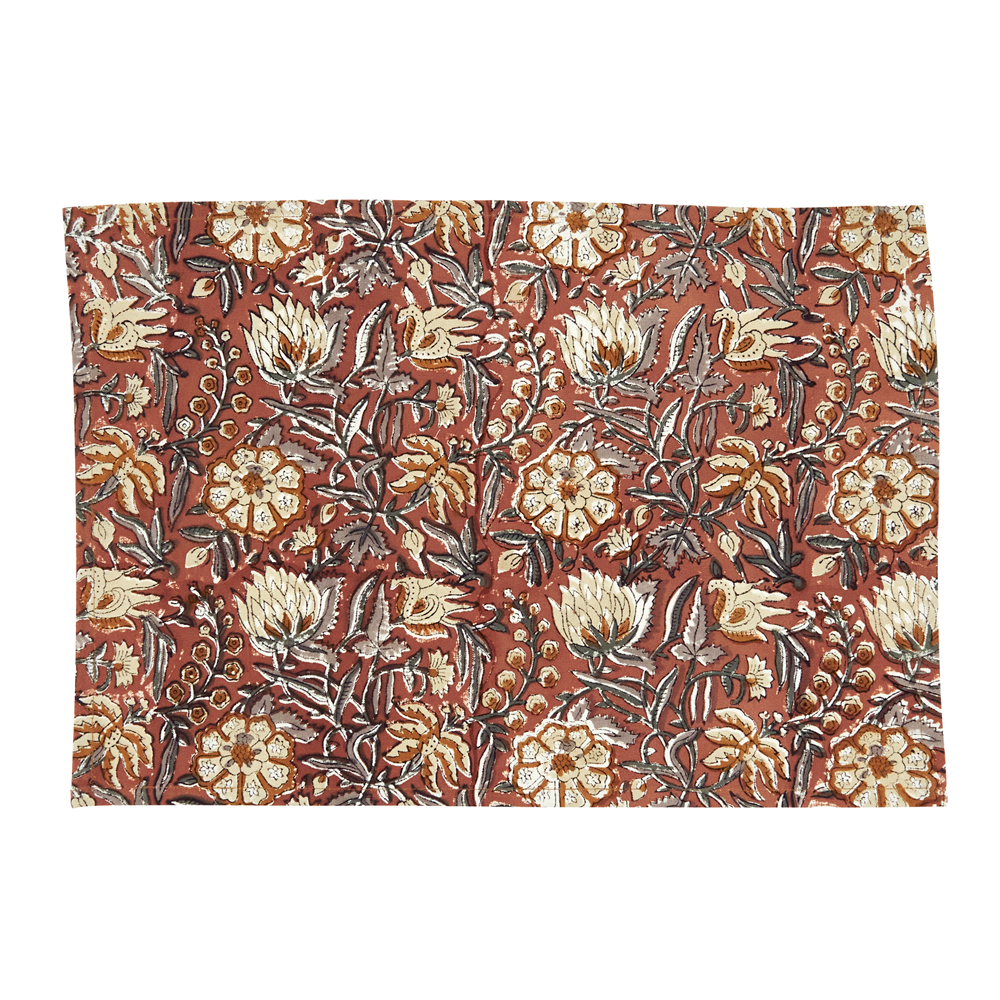 Rust Floral Print Placemat
