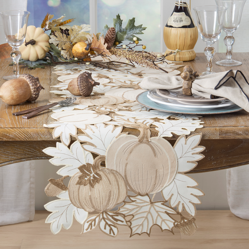 Pumpkin & Leaves Cutout Table Runner
