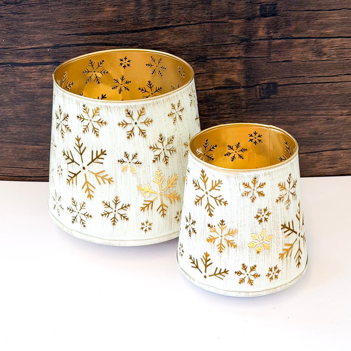 White/Gold Snowflake Lantern