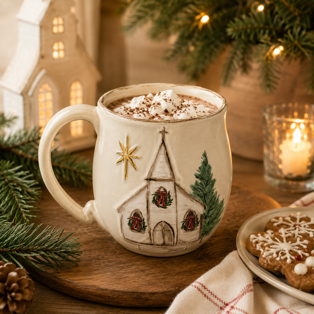 Sketched Christmas Stoneware Mug
