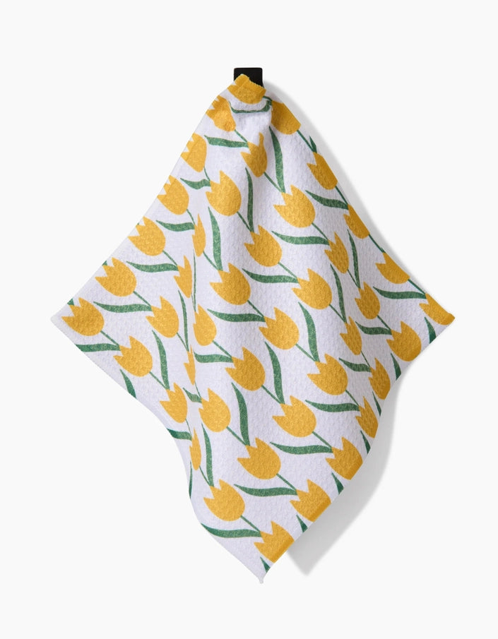 Geometry Spring Tulip Flowers Dishcloth Set