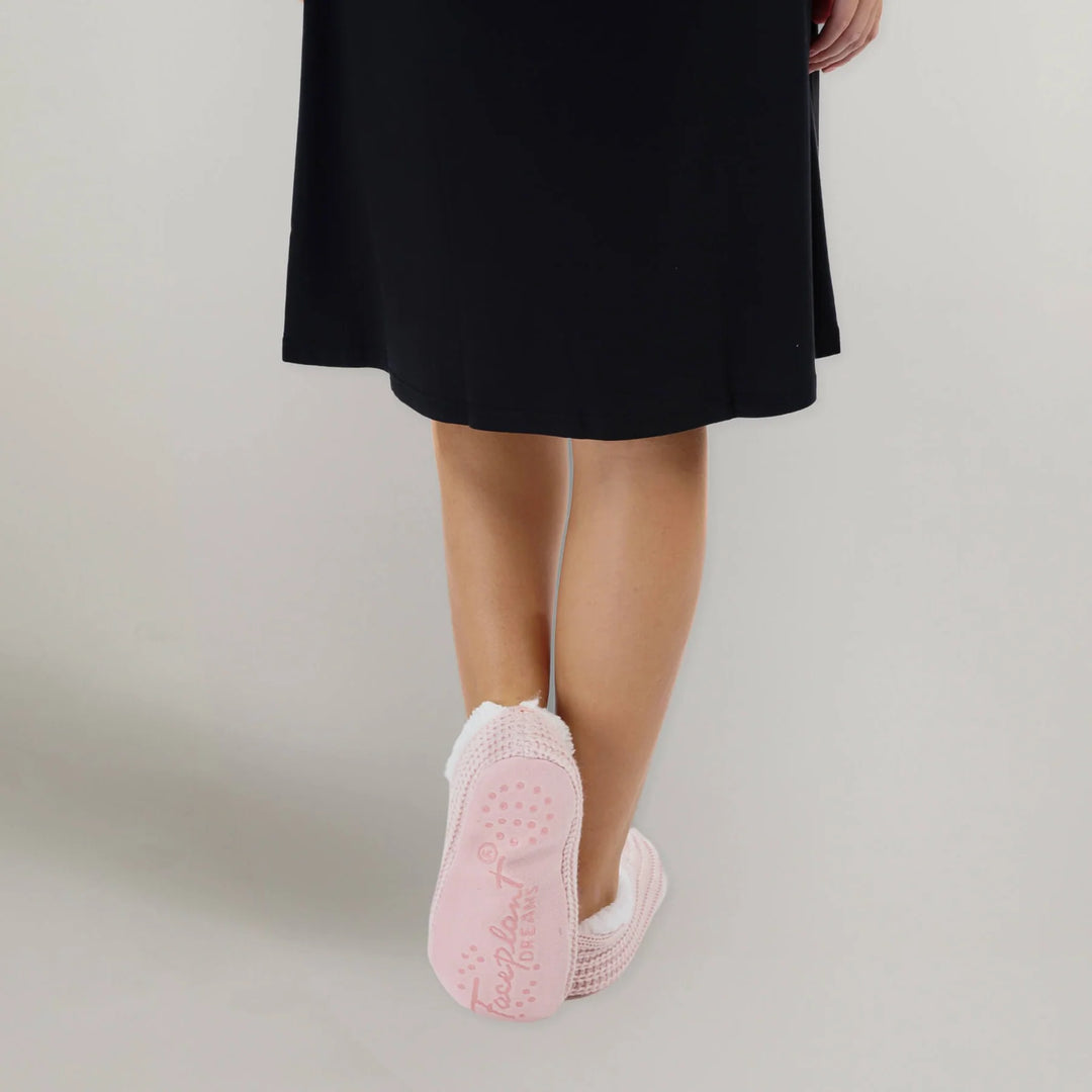 Pink Knitted Footsie Slipper