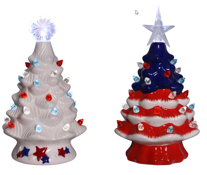Mini Ceramic Patriotic Tree