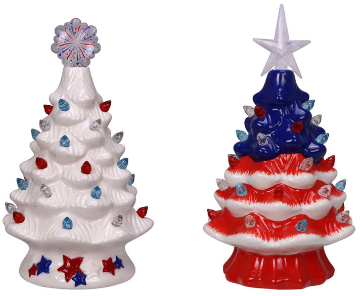 Mini Ceramic Patriotic Tree