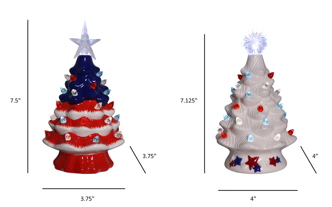 Mini Ceramic Patriotic Tree