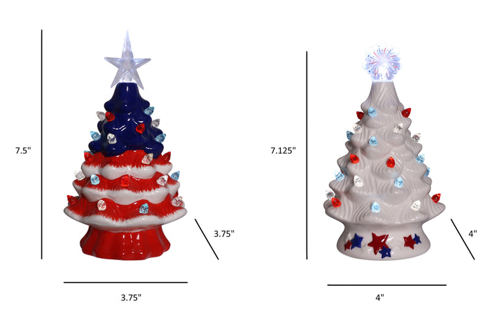 Mini Ceramic Patriotic Tree