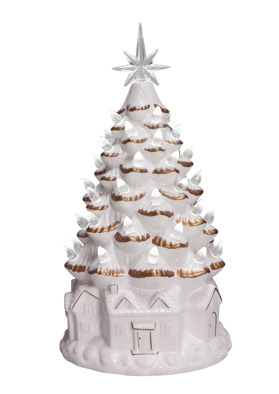 White Village Light Up Tree
