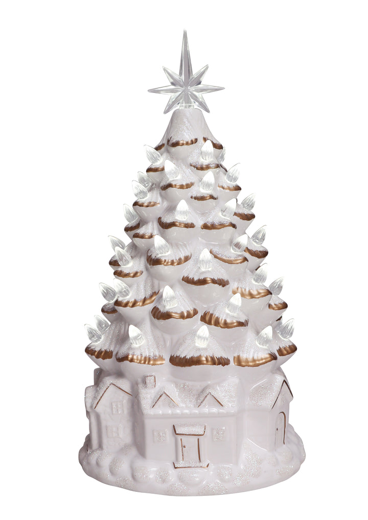 White Village Light Up Tree