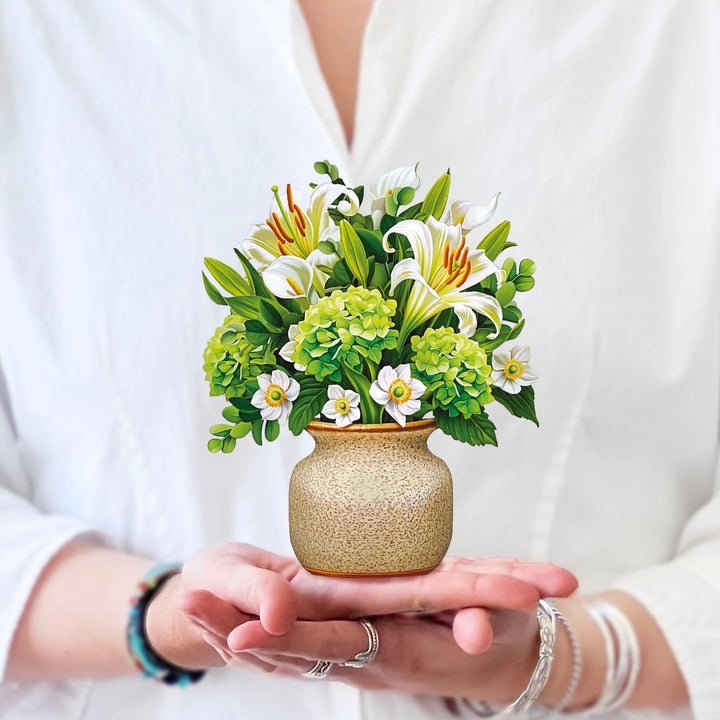 Mini Ivory & Sage Pop-up Bouquet