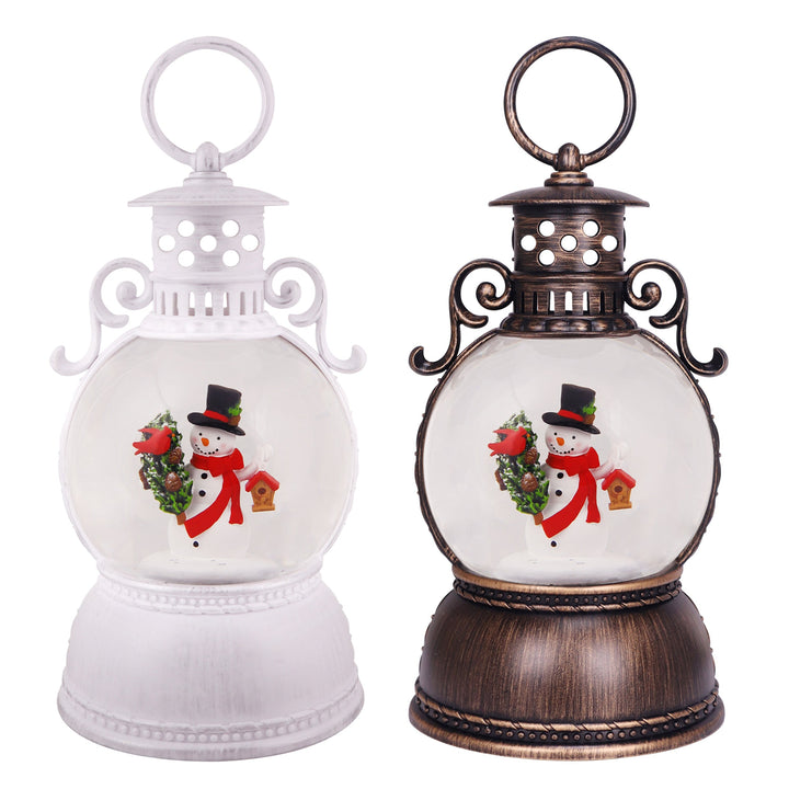 Snowman & Songbird Glitter Lantern