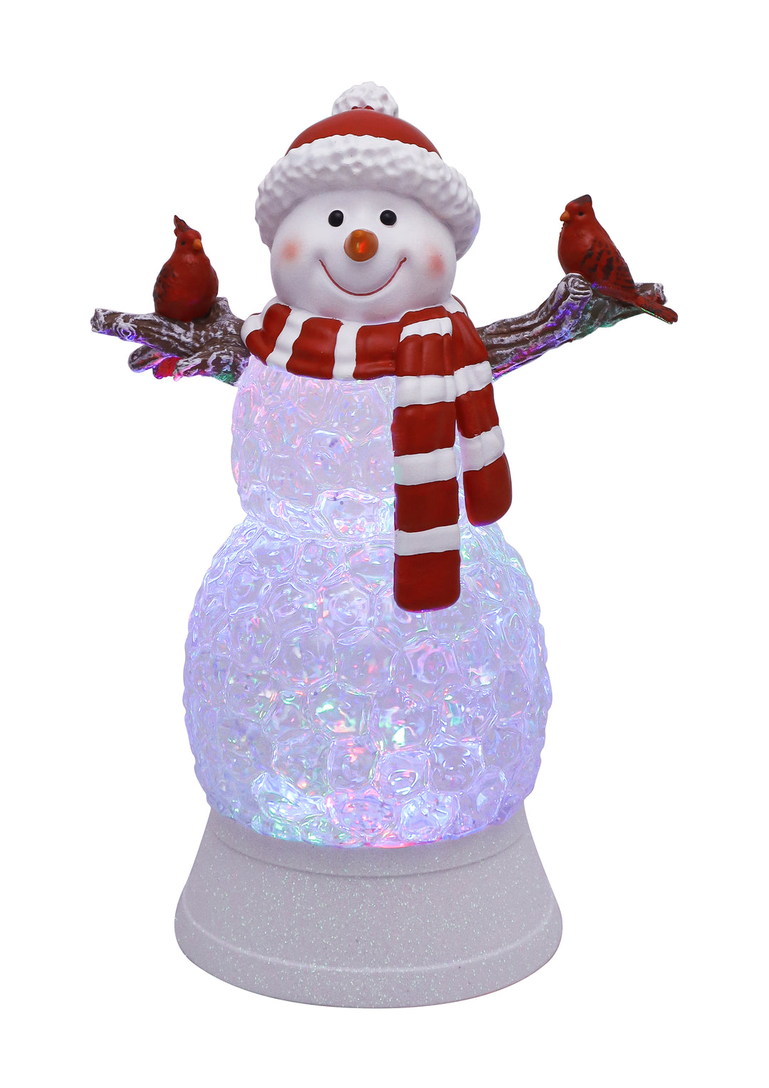 Lighted Winter Snowman & Cardinal Friends