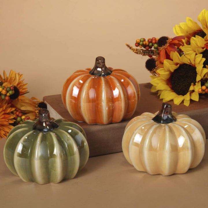 Cream Pearlized Harvest Pumpkin