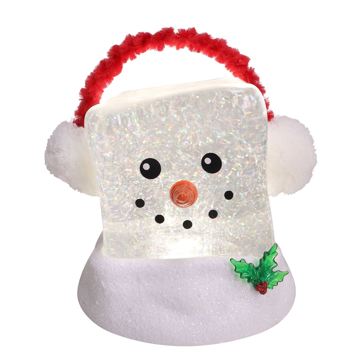 Ice Cube Glitter Snowman Light Up