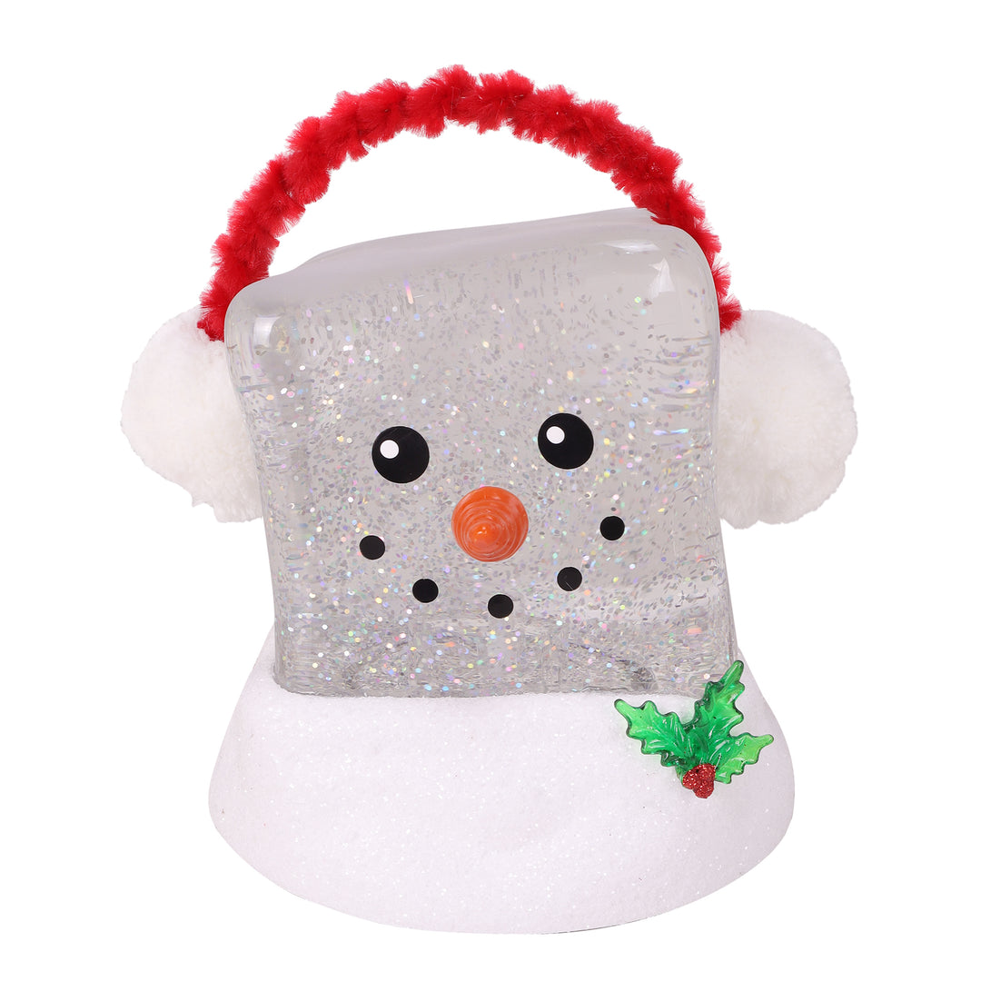 Ice Cube Glittered Snowman