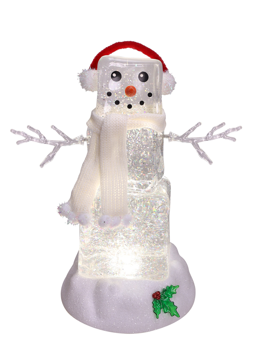 Ice Cube Glitter Snowman Figurine