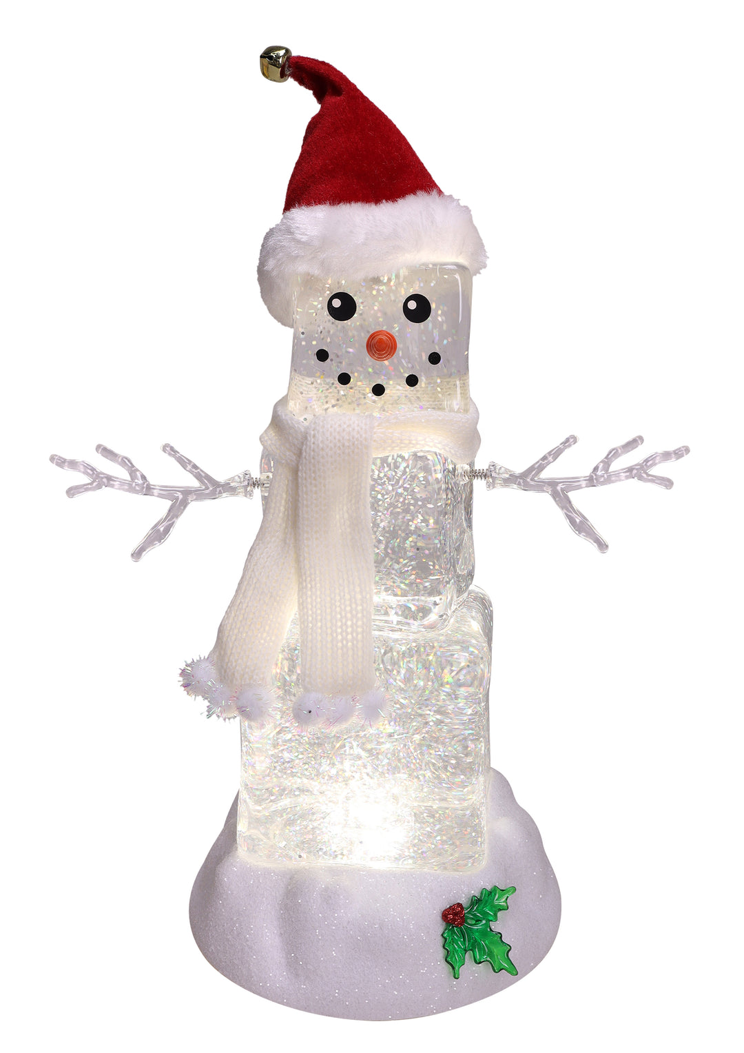 Ice Cube Glitter Snowman Figurine