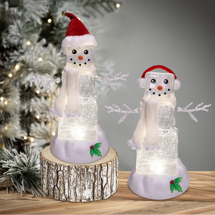 Ice Cube Glitter Snowman Figurine