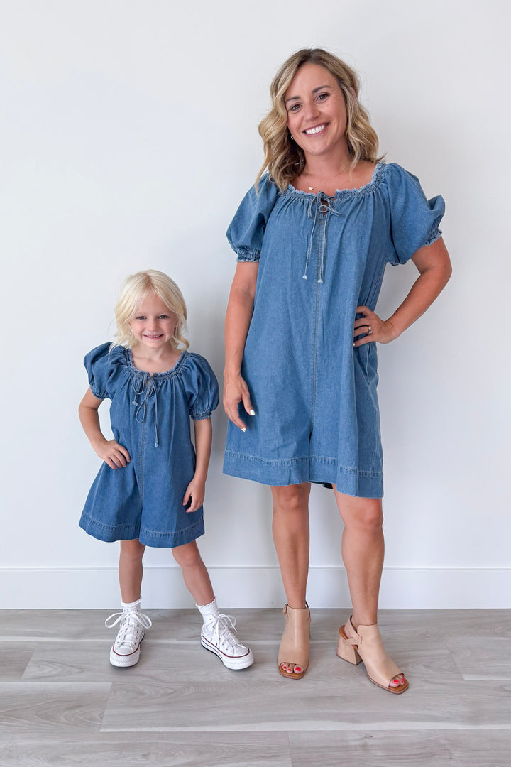 Washed Denim Romper