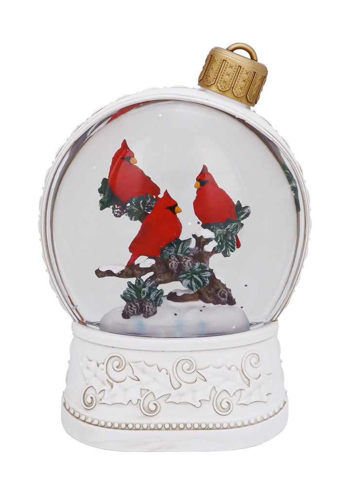 Cardinal Trio Ornament Glitter Lantern