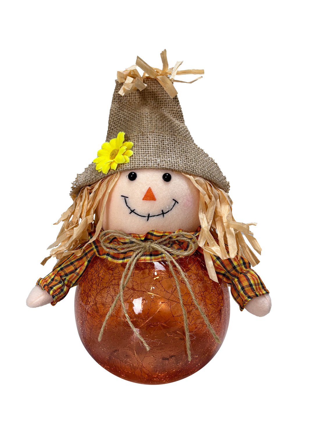 Lighted Glass Harvest Scarecrow