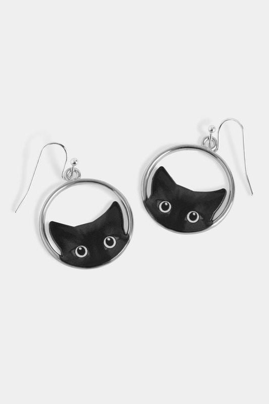 Whispers Peeping Cat Dangle Earrings
