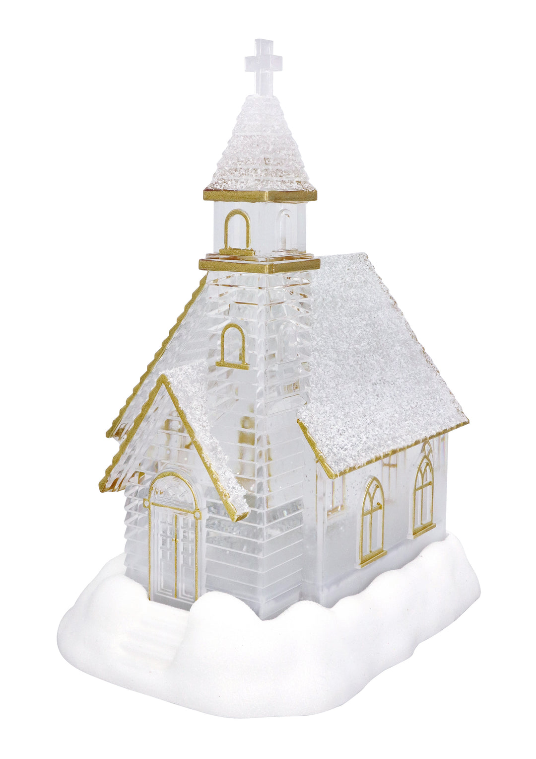 Golden Glow Lighted Glitter Church