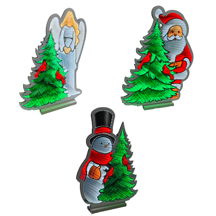 Jolly Cardinal Christmas Mini Infinity Mirror