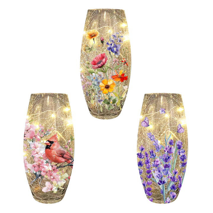Large Fresh Gardens Lighted Vase
