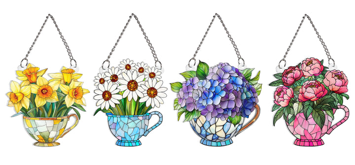 Garden Blooms Teacup Suncatcher