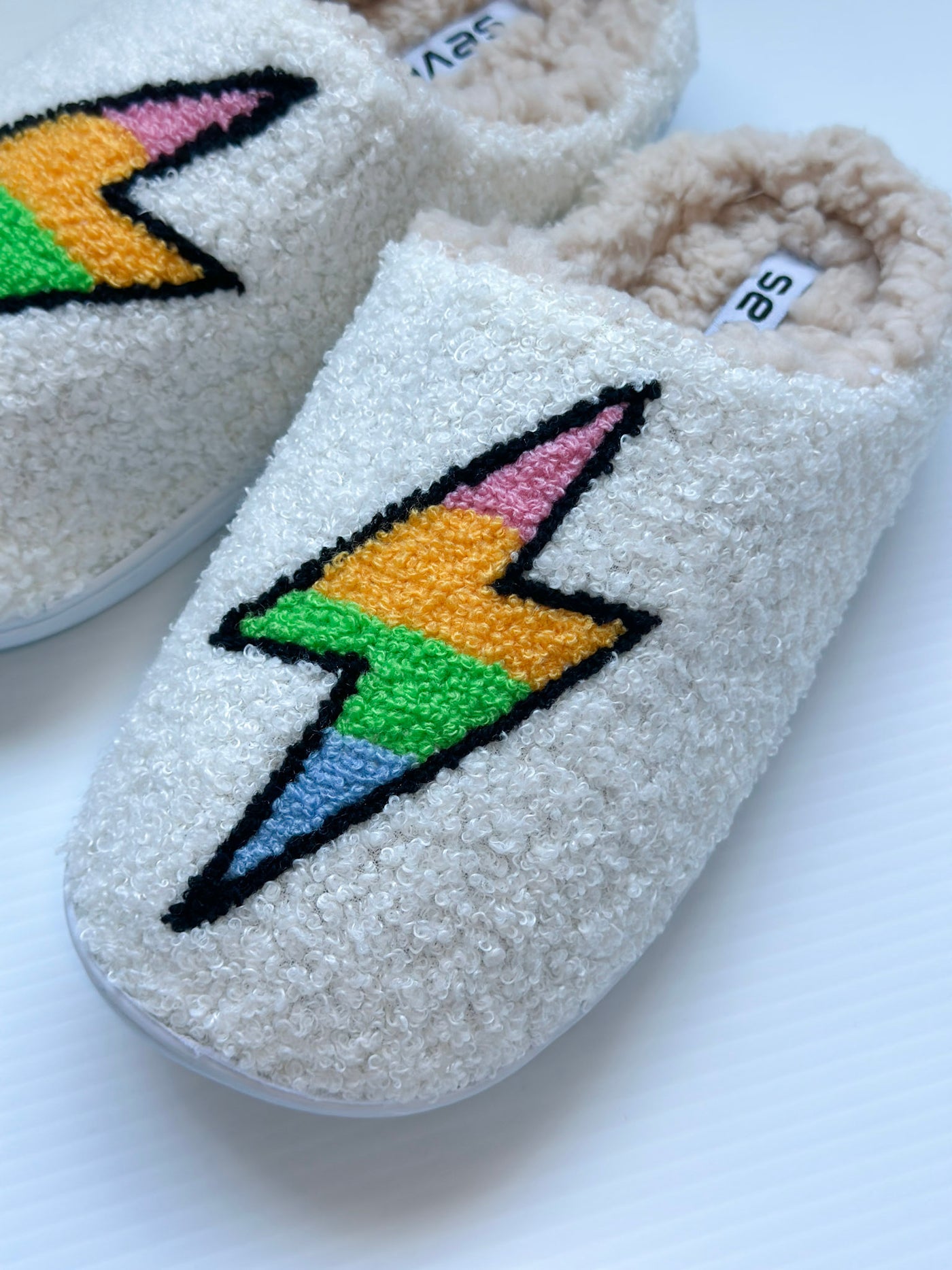 Vibrant Printed Sherpa Slippers
