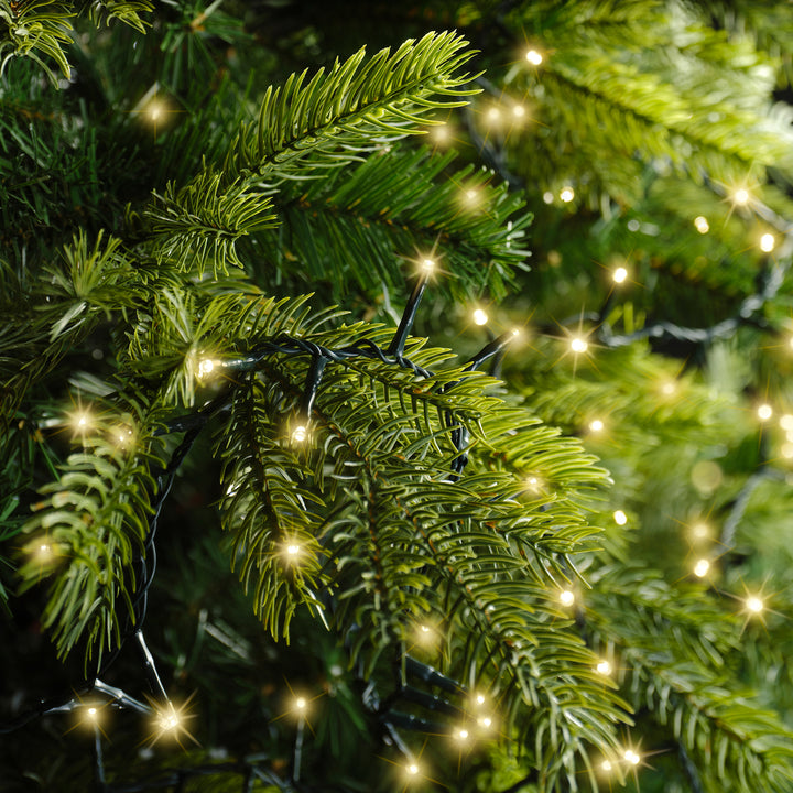 Lumineo Compact - Soft Gold Sparkle Lights on Green Wire