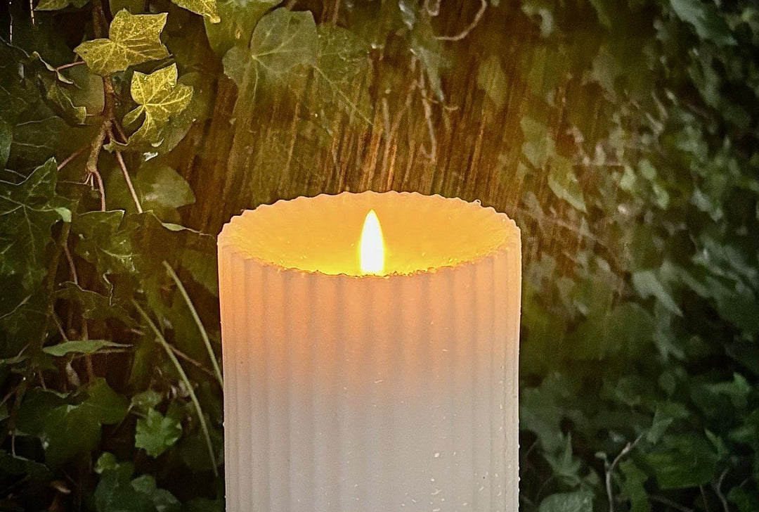 Fluted Ivory Radiance Outdoor Pillar