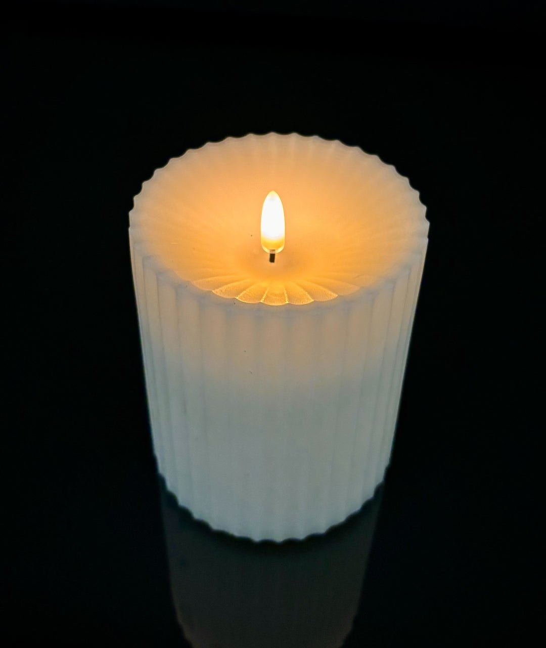 Fluted Ivory Radiance Outdoor Pillar