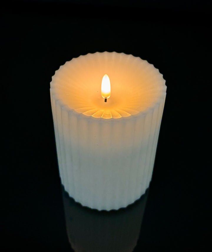 Fluted Ivory Radiance Outdoor Pillar