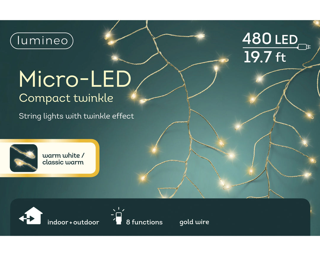 Lumineo Micro Compact - Warm White/Classic Warm Lights on Gold Wire