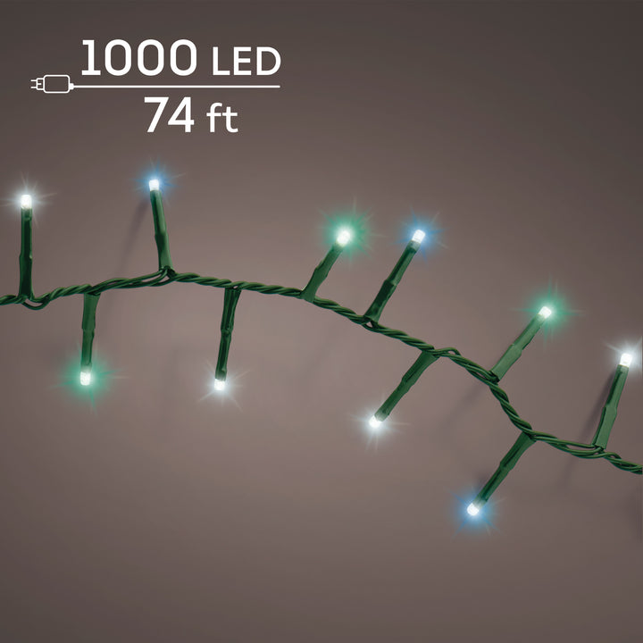 Lumineo Compact - Aqua/White/Blue Lights on Green Wire
