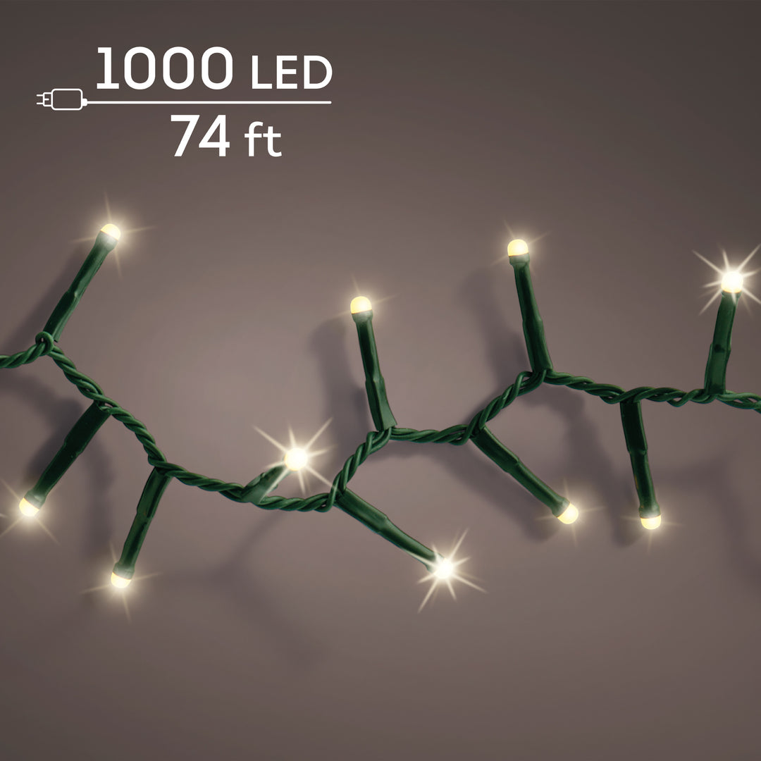 Lumineo Compact - Soft Glow Twinkle Lights on Green Wire