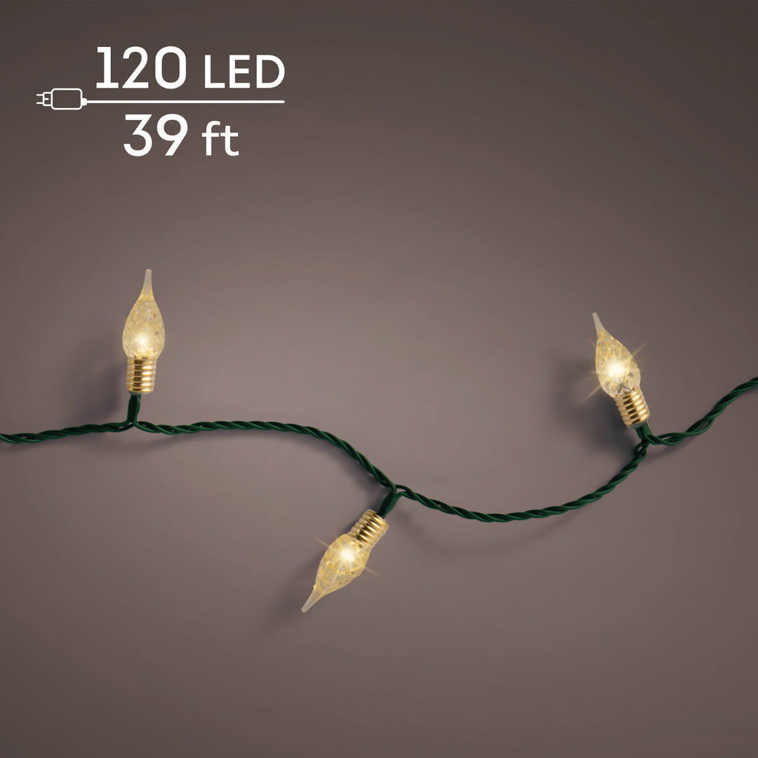 Lumineo Vintage Twinkle - Warm White Lights on Green Wire