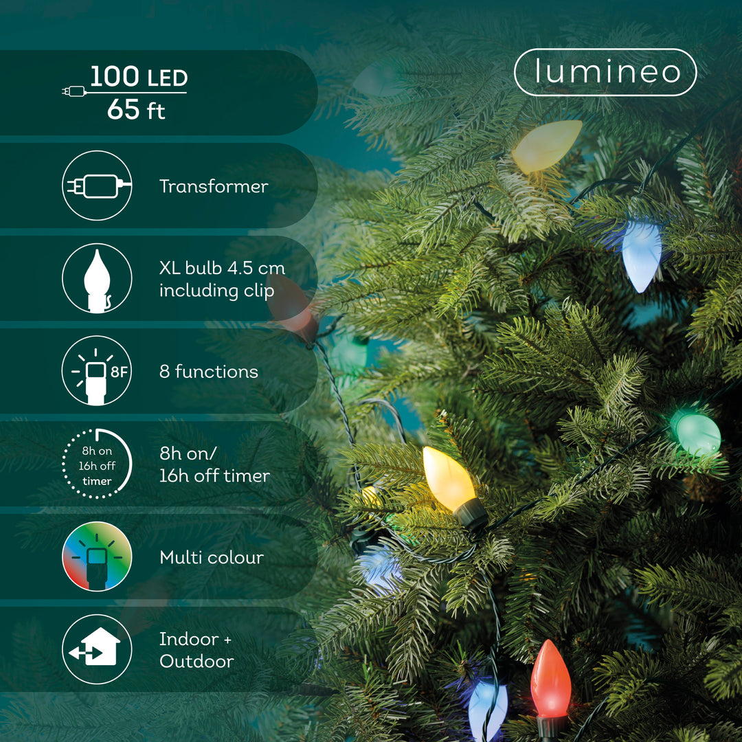 Lumineo XL Vintage Twinkle - Multi Lights on Green Wire