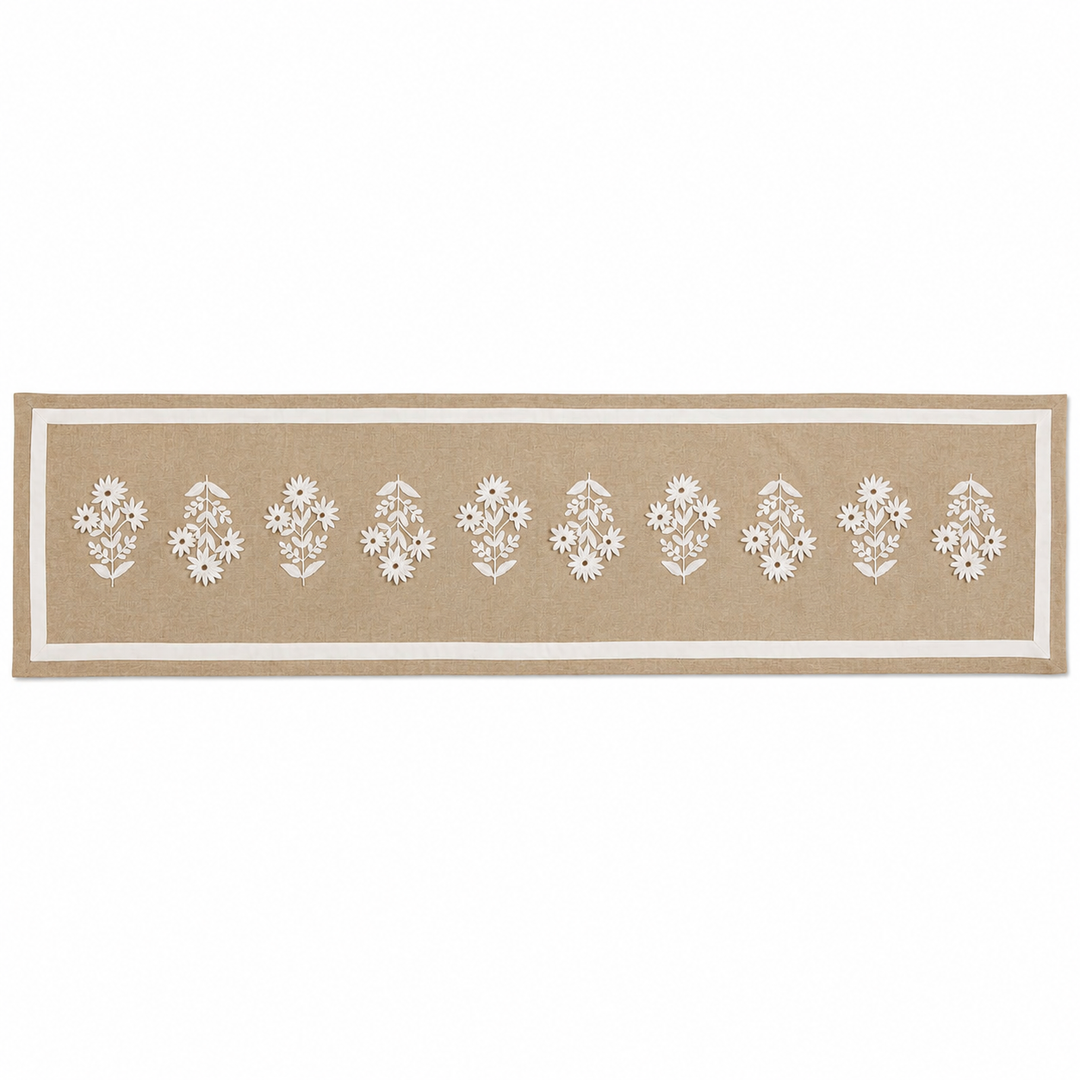 Neutral Floral Table Runner