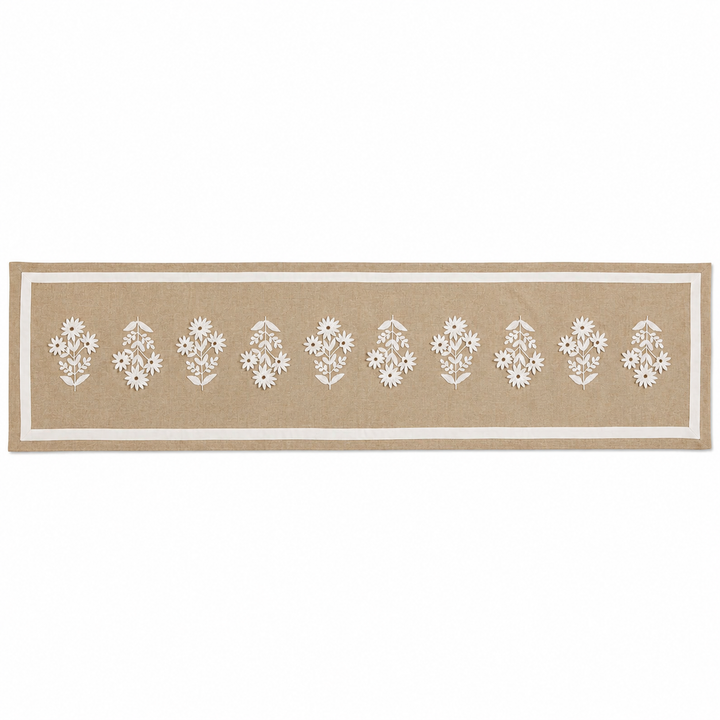 Neutral Floral Table Runner