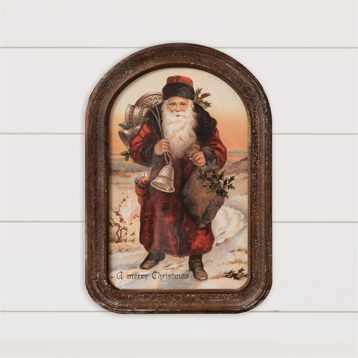 St. Nick Spreading Cheer Arched Print - Local Pickup