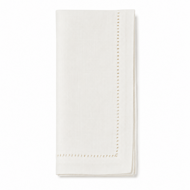 White Dinner Napkin Hemstitch Border