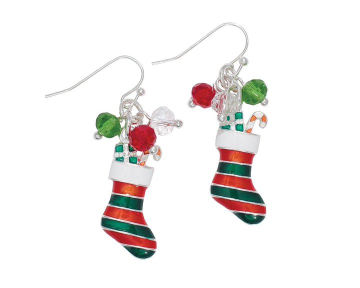 Red + Green Stockings Earrings