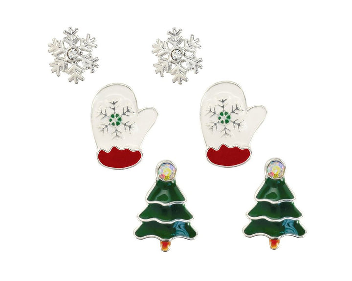 Mittens, Tree, Snowflakes Earrings