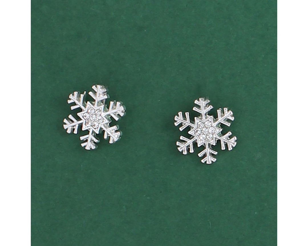 Matte Silver Snowflake Earrings