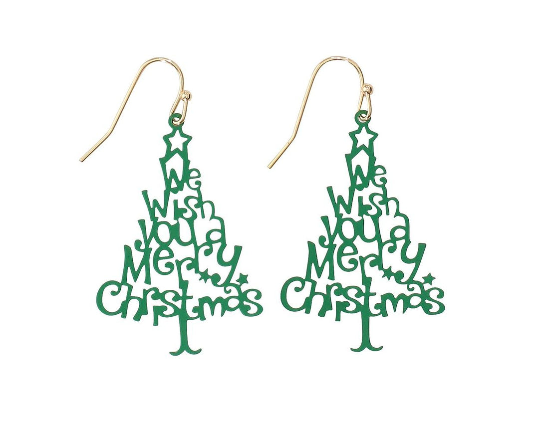 Merry Christmas Trees Earrings