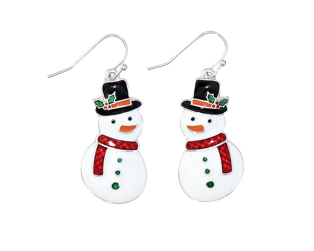 Holly Snowman Earrings