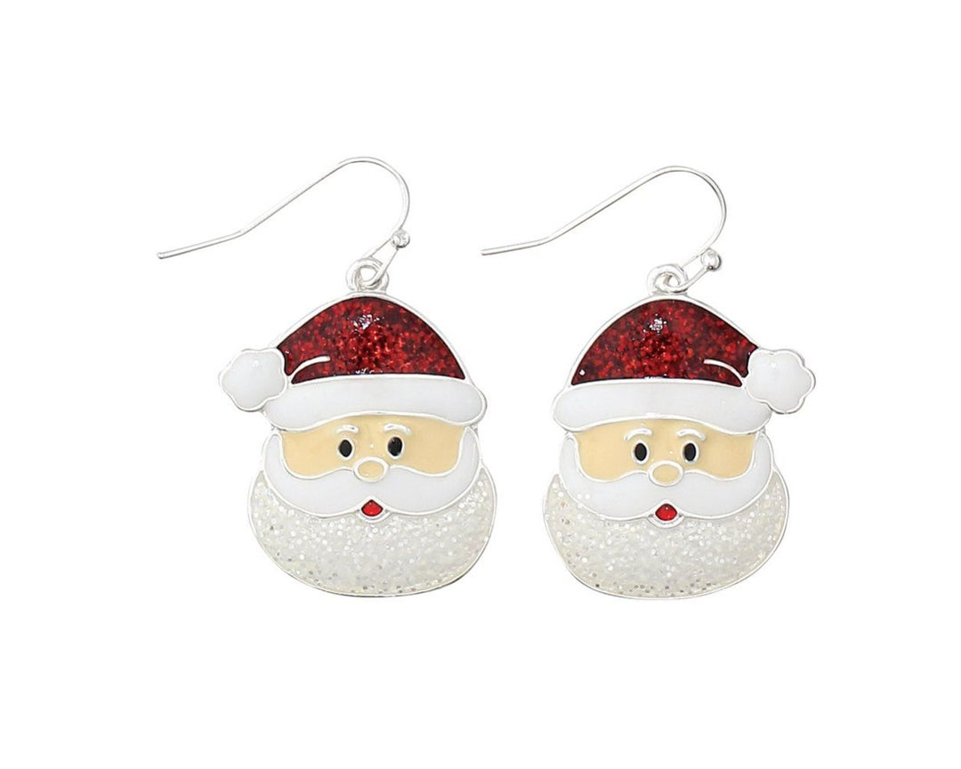 Enamel Santa Face Earrings