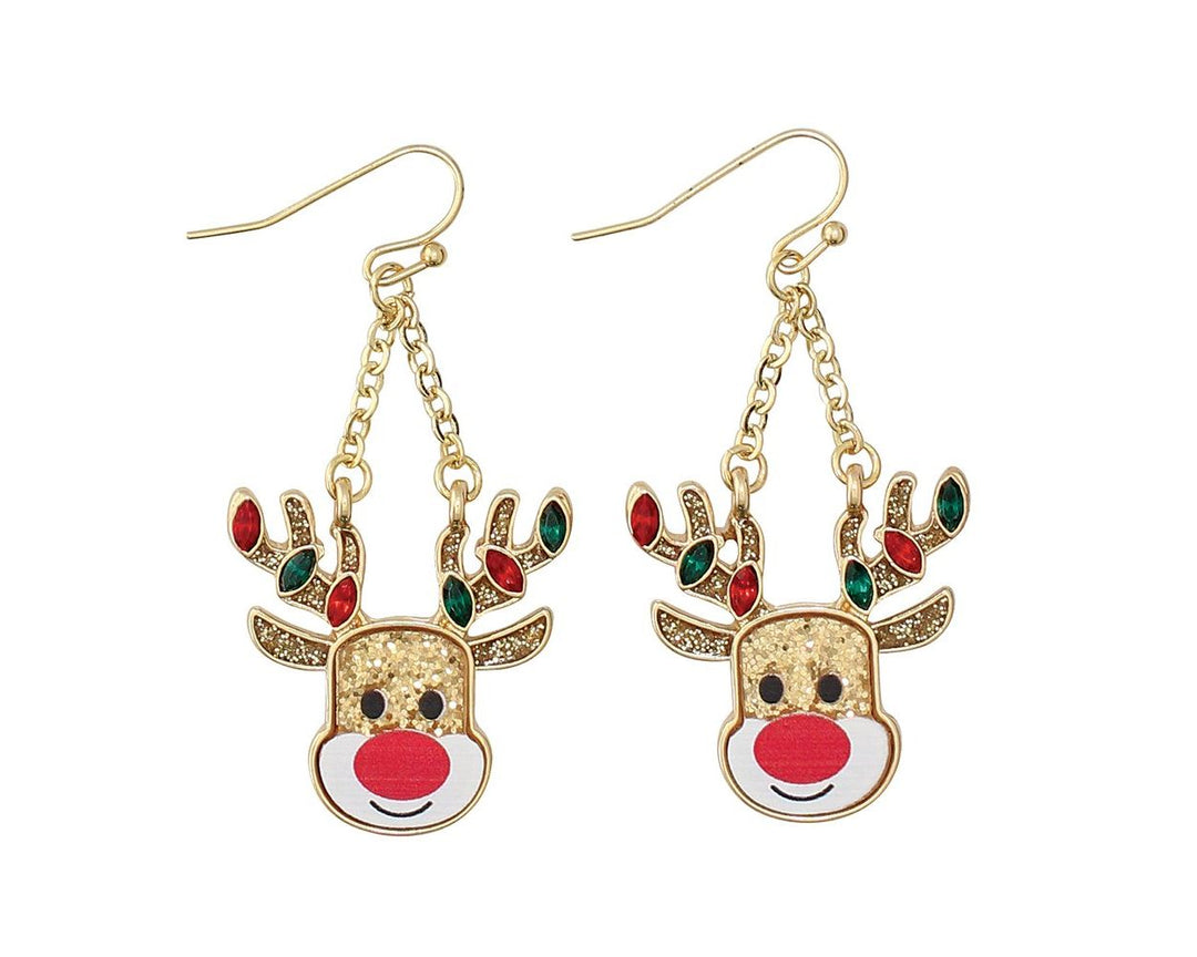 Rudolph's with Glitter Earrings